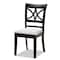 Baxton Studio Clarke Grey Upholstered and Espresso Wood 4-Piece Dining Chair Set 166-10759 - alternate 5